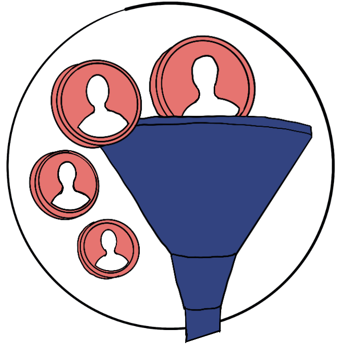 Funnel into which coins fall.