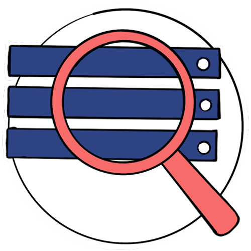 A list with a magnifying glass