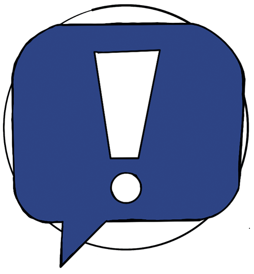 Speech bubble with exclamation mark