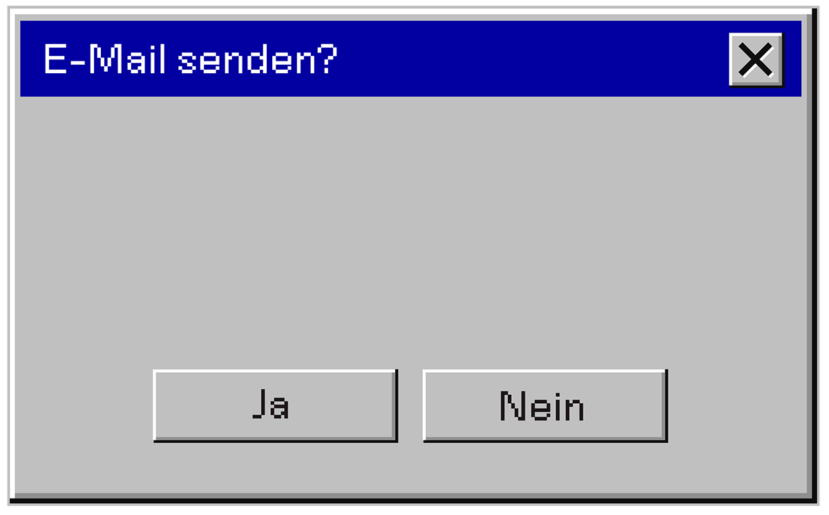 A pop-up message asking whether you want to send the email, which you can confirm by clicking Yes or No.